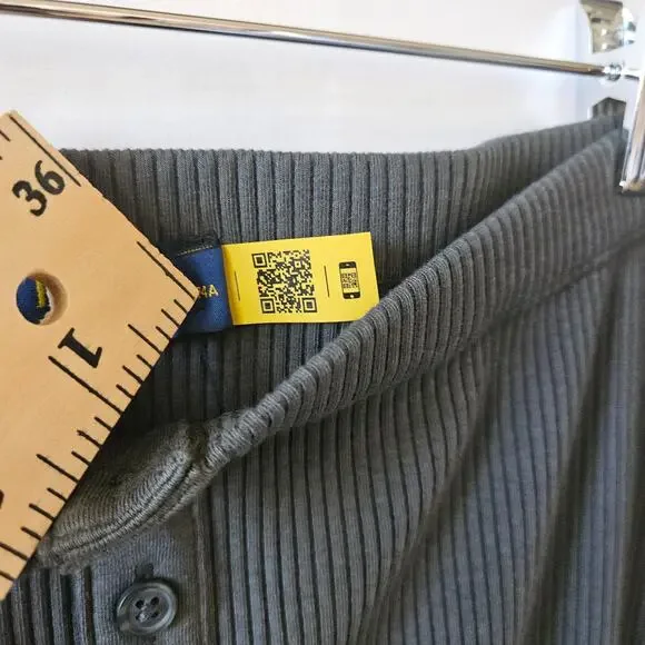 Polo Ralph Lauren Button Front Rib Knit Gray Pencil Skirt Medium - Picture 5 of 15